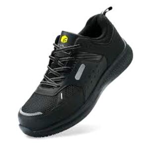 FitVille Extra Wide Steel Toe Work Shoes for Men, Waterproof Composite Leather.